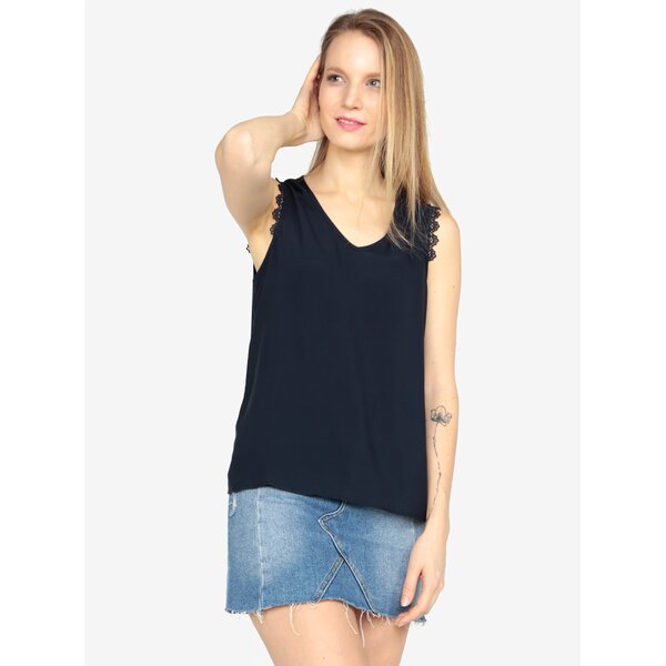 Top bleumarin cu aplicatii brodate - VERO MODA Lacey