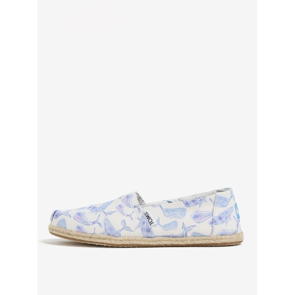 Espadrile bleu cu print balene pentru femei - TOMS
