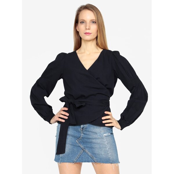 Bluza bleumarin cu decolteu suprapus - VERO MODA Silja