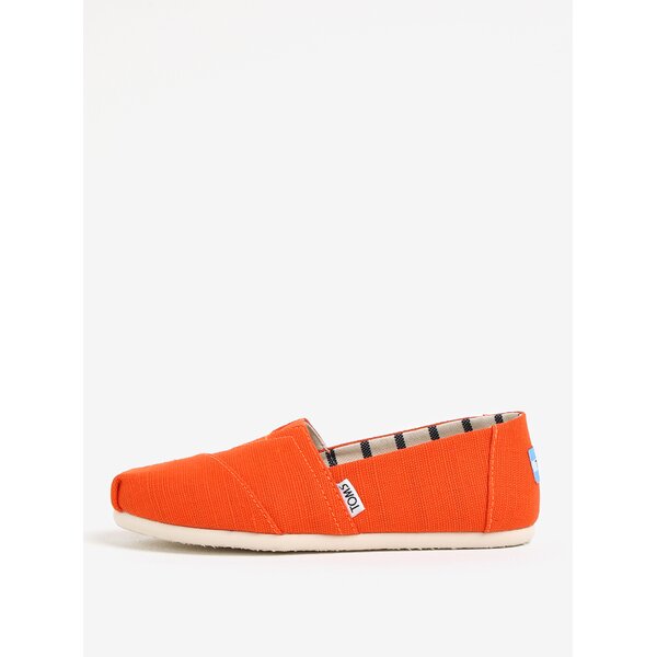 Espadrile oranj cu insertie elastica si logo pentru femei - TOMS