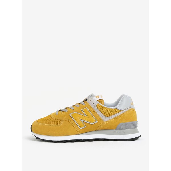 Pantofi sport galbeni din piele intoarsa si detalii din plasa pentru barbati - New Balance ML574
