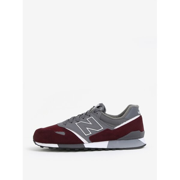 Pantofi sport din piele bordo & gri pentru barbati - New Balance U446