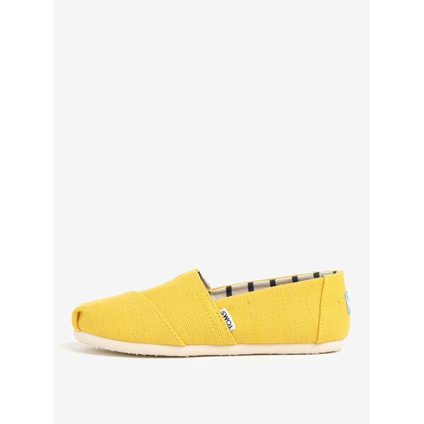 Espadrile galbene cu insertie elastica si logo pentru femei - TOMS