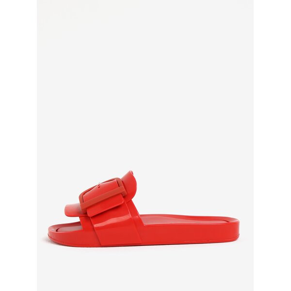 Papuci rosii cu catarama decorativa Melissa Beach Slide