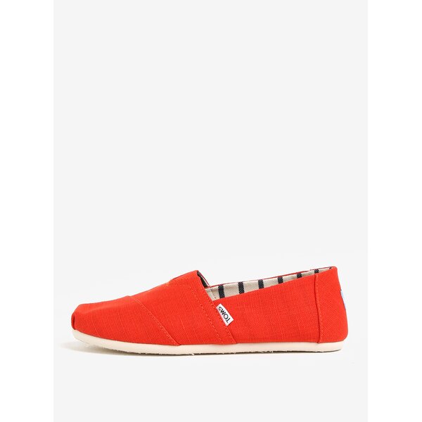 Espadrile oranj cu insertie elastica si logo pentru barbati - TOMS