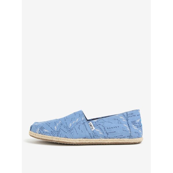 Espadrile albastre cu print harta pentru barbati - TOMS