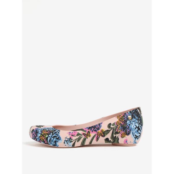 Balerini roz cu print floral si decupaj discret - Melissa Ultragirl