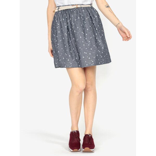 Fusta gri albastrui clos cu print si curea Ragwear Mare B