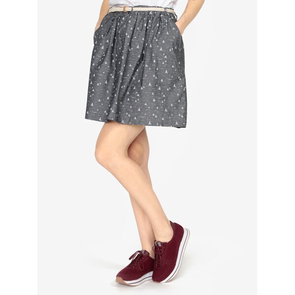 Fusta clos gri inchis cu print si curea Ragwear Mare B