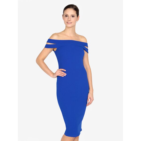 Rochie dreapta albastra cu umeri expusi AX Paris