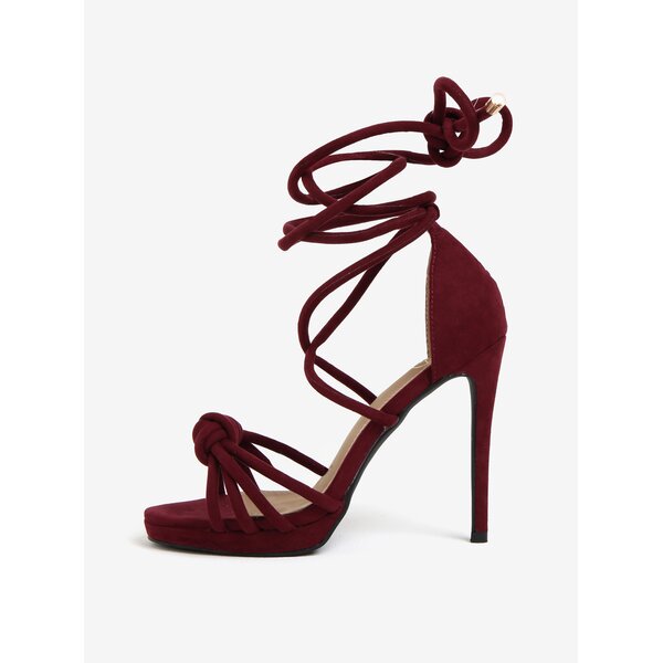 Sandale bordo cu toc inalt si barete pe glezna - MISSGUIDED