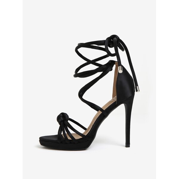 Sandale negre cu toc inalt si barete pe glezna - MISSGUIDED