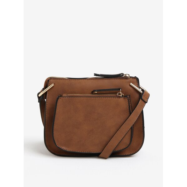 Geanta crossbody maro cu aspect de piele - Dorothy Perkins