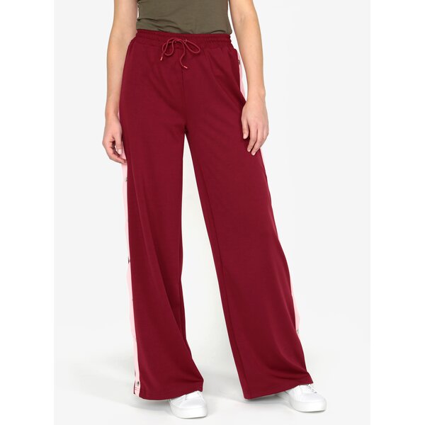 Pantaloni culottes bordo cu dungi contrastante si capse - MISSGUIDED