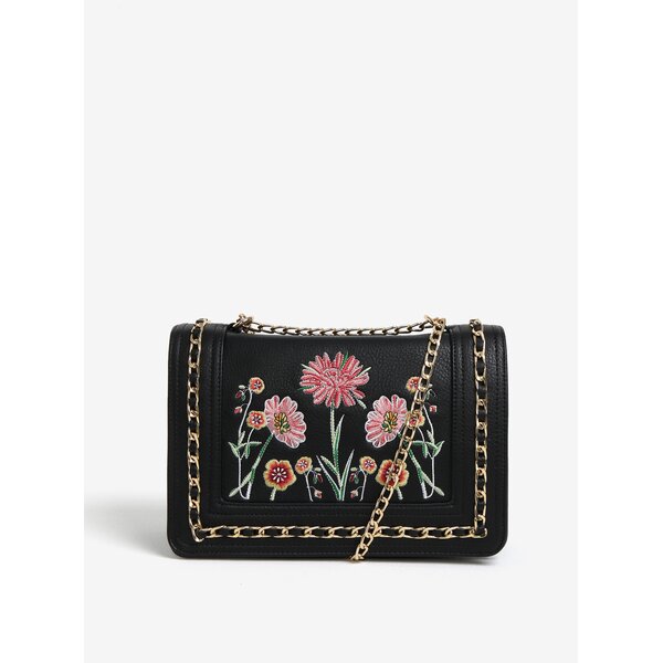 Geanta crossbody neagra cu broderie florala - Dorothy Perkins