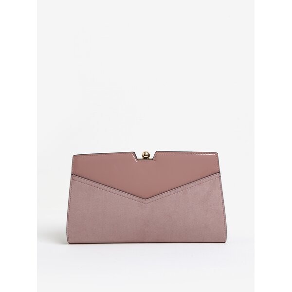 Geanta plic roz pal cu rama metalica - Dorothy Perkins