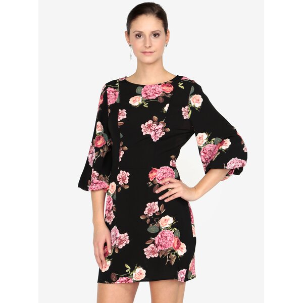 Rochie cu print floral si maneci balon 3/4 AX Paris