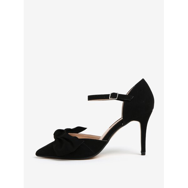 Pantofi negri cu toc si funda decorativa - Dorothy Perkins