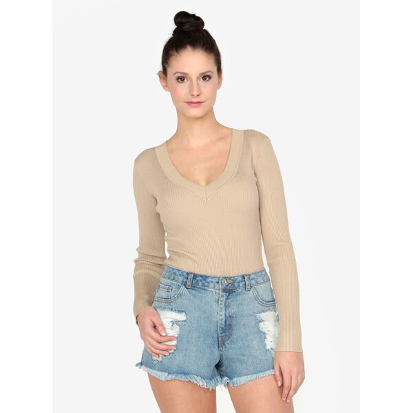 Pulover bej cu anchior MISSGUIDED