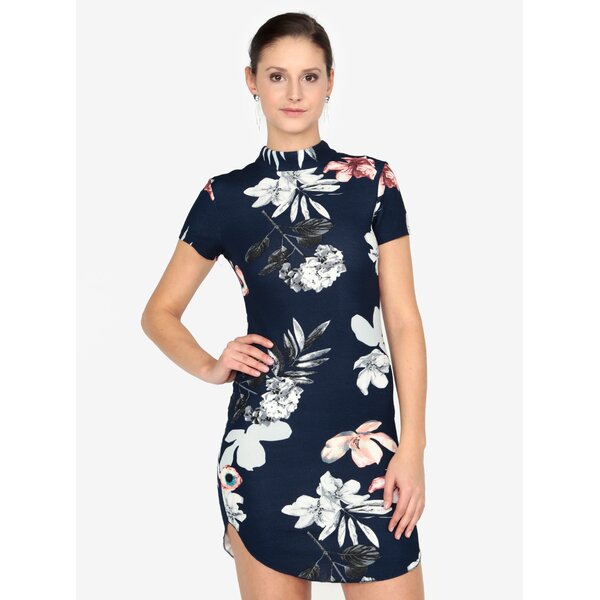 Rochie bleumarin cu print floral AX Paris
