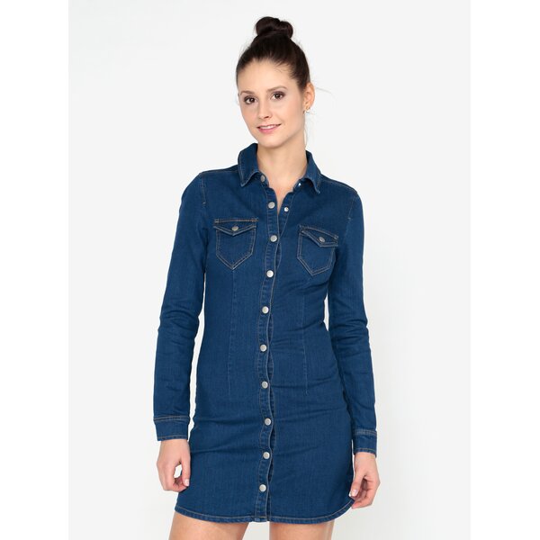 Rochie scurta albastra din denim MISSGUIDED
