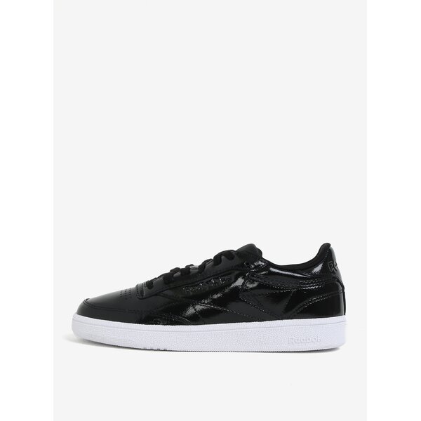 Pantofi sport negri din piele lacuita pentru femei Reebok Club C 85