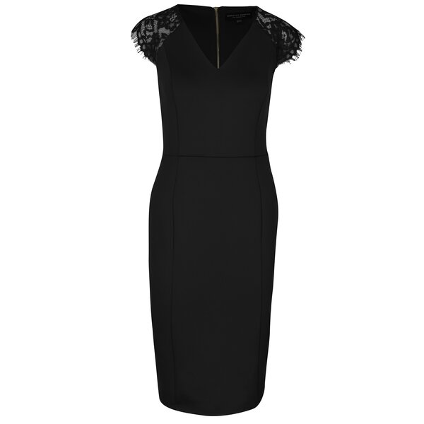 Rochie neagra tubulara cu dantela Dorothy Perkins