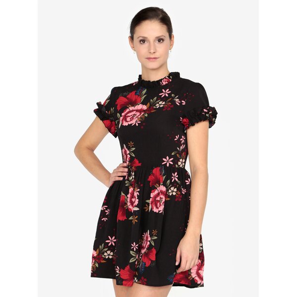 Rochie neagra clos cu print floral AX Paris