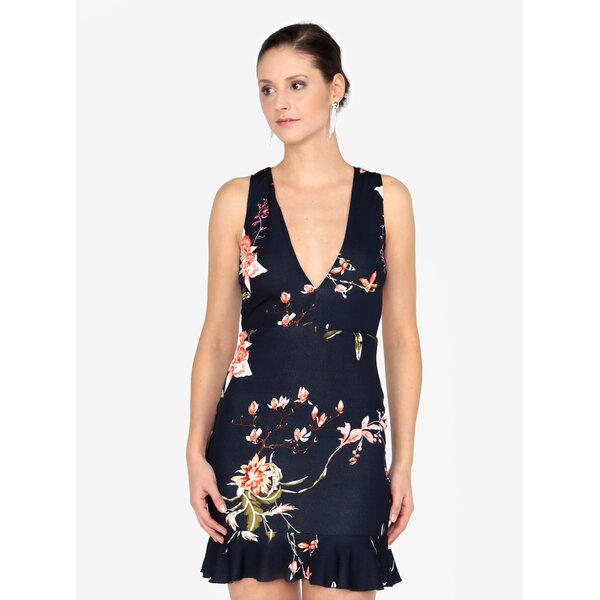Rochie cu print floral si volan la terminatie AX Paris