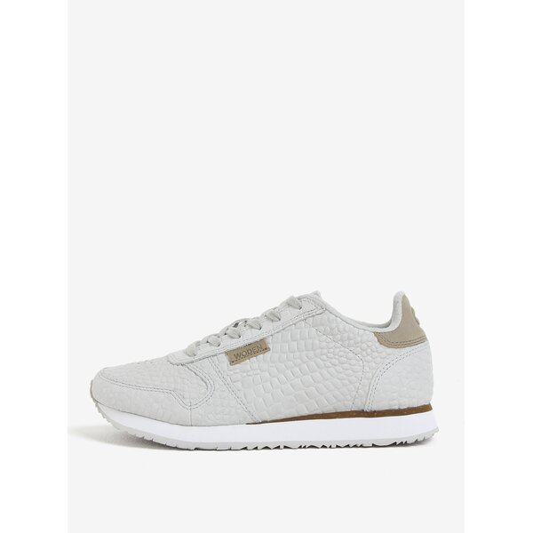Pantofi sport gri cu model din piele pentru femei Woden Ydun Croco