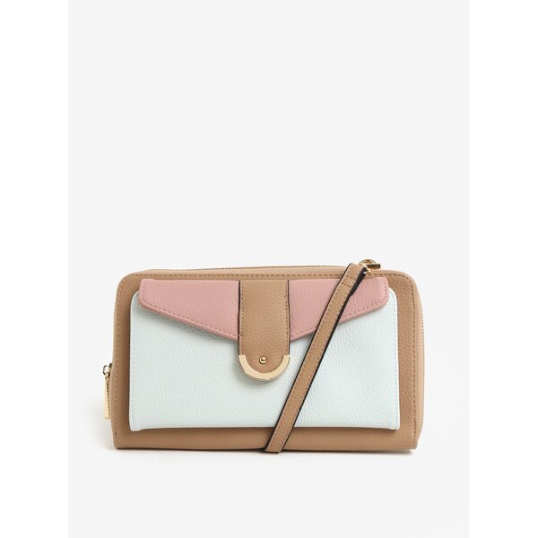Geanta plic cu buzunar exterior crem & bej - Bessie London