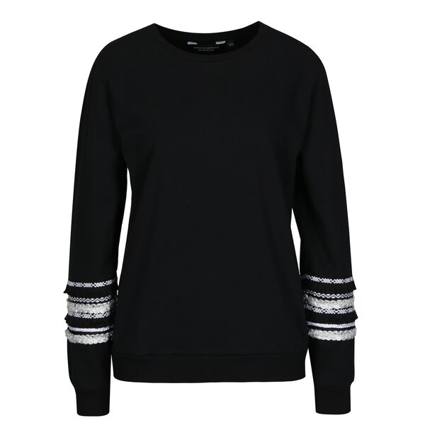 Bluza neagra cu maneci decorative Dorothy Perkins