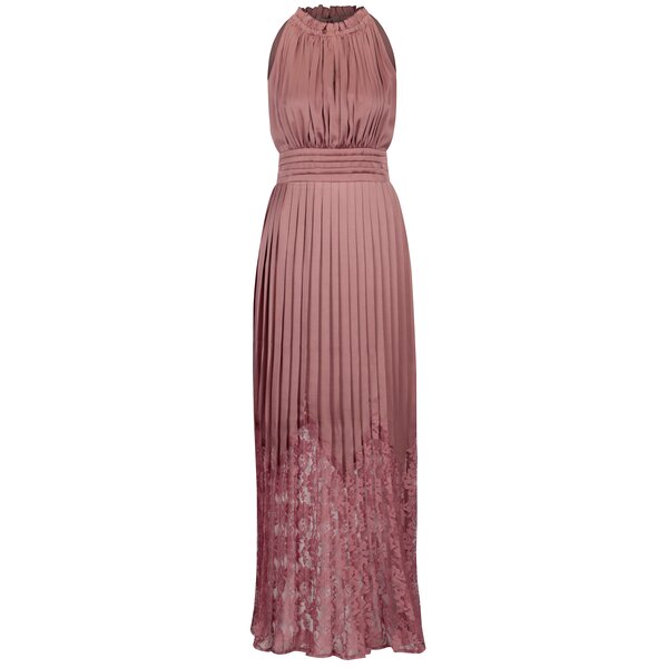Rochie maxi roz cu pliseuri - Little Mistress