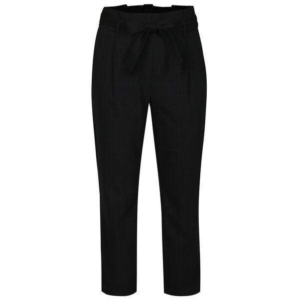 Pantaloni cropped negri in carouri TALLY WEiJL
