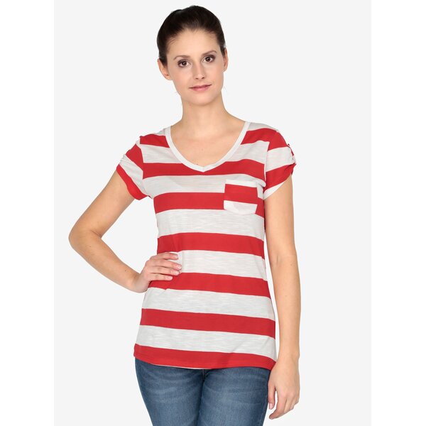 Tricou rosu&crem in dungi - Haily´s Helen