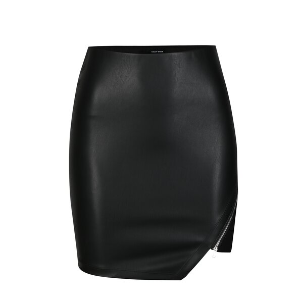 Fusta asimetrica neagra cu fermoar TALLY WEiJL