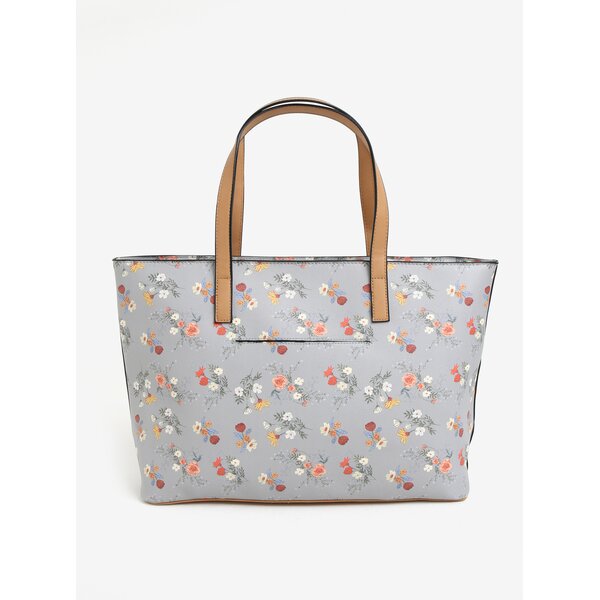 Geanta shopper gri cu print floral Bessie London