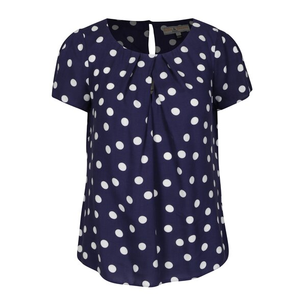 Bluza bleumarin cu buline si pliuri Dorothy Perkins