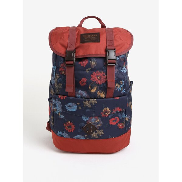 Rucsac albastru&rosu caramiziu cu imprimeu pentru femei - Burton Outing 23 l