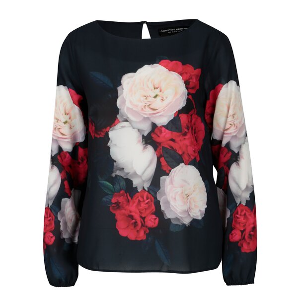 Bluza bleumarin cu print floral Dorothy Perkins