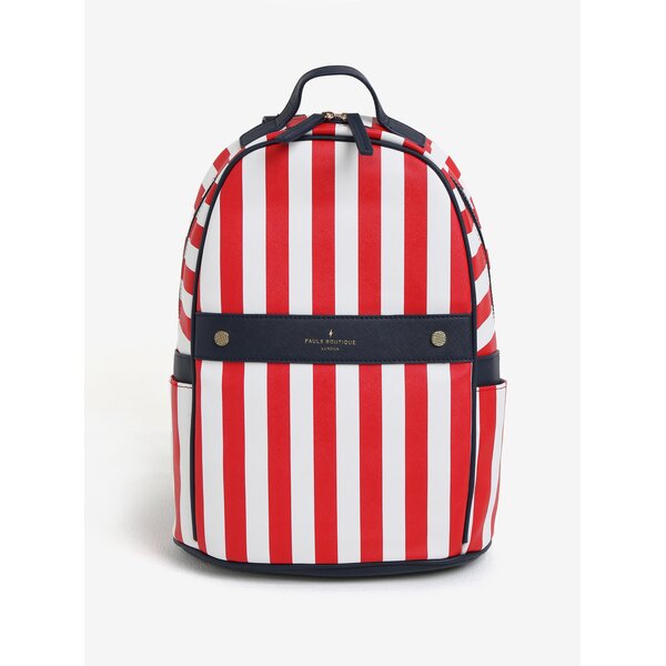 Rucsac rosu & alb cu detalii din piele sintetica - Paul´s Boutique Rosa