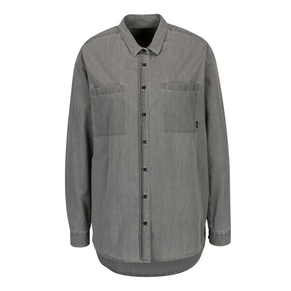 Camasa din denim gri asimetrica Makia