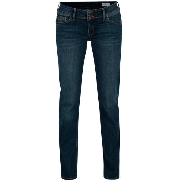 Blugi albastri slim fit cu talie joasa pentru femei - Cross Jeans