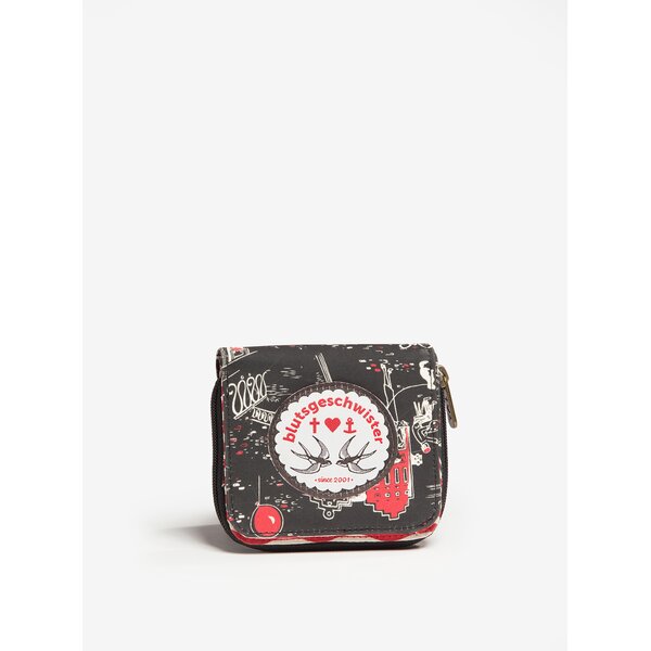 Portofel mic negru cu print urban Blutsgeschwister