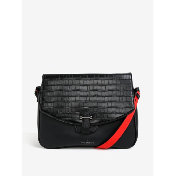 Geanta de umar neagra cu clapeta cu model - Paul´s Boutique Gillian