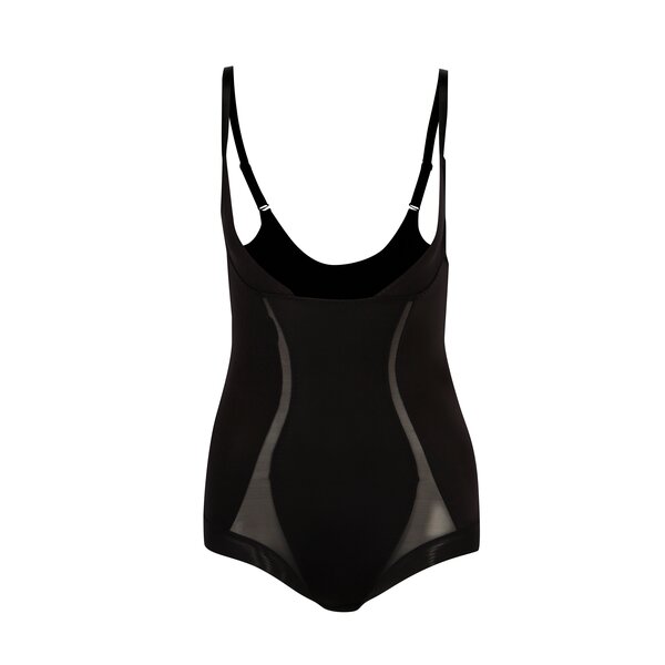 Body negru cu insertii de tule Maidenform