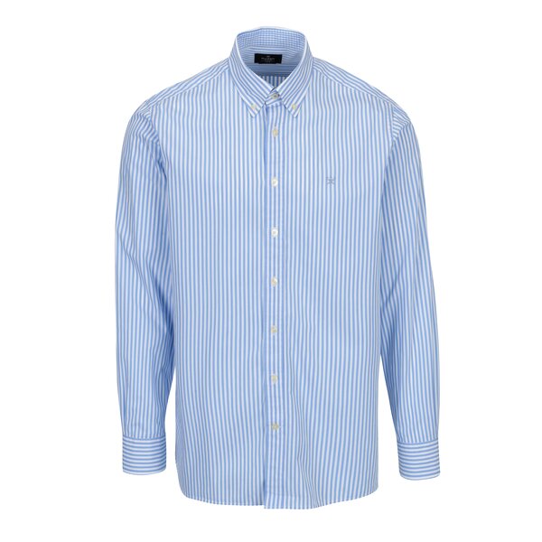 Camasa alb & albastru classic fit cu model in dungi - Hackett London