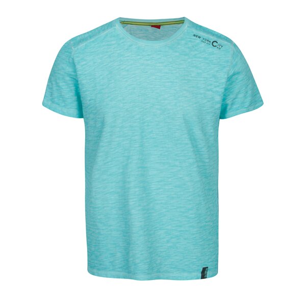 Tricou turcoaz melanj cu aspect decolorat pentru barbati s.Oliver