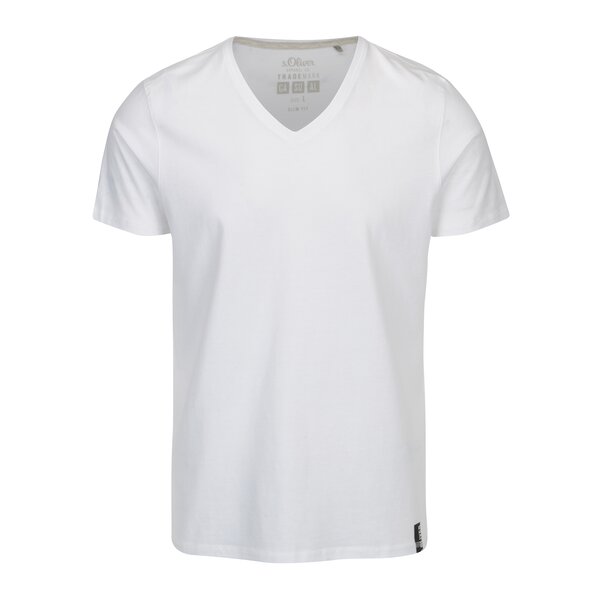 Tricou alb slim fit cu anchior pentru barbati s. Oliver