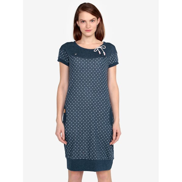 Rochie albastra cu print si buzunare - Ragwear Claire